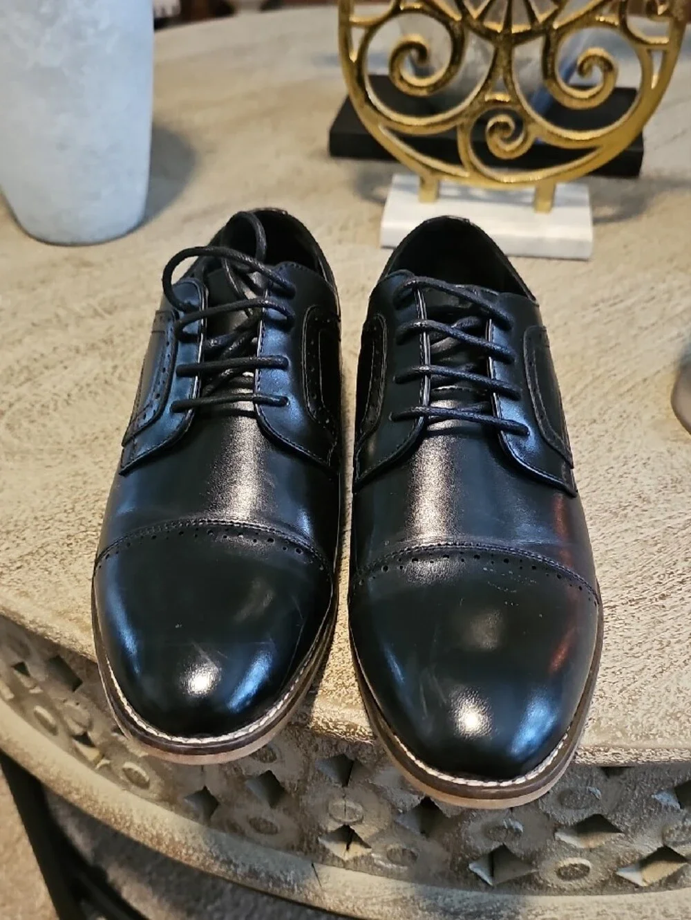 Stacy Adams Black Leather Oxford Dress Shoes